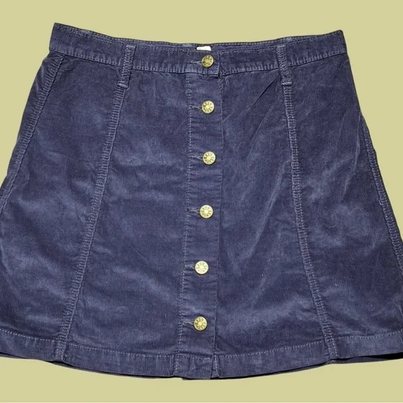 🛍Bundle sale🛍Women's Navy Button-Front corduroy Skirt size 12 - Picture 2 of 9